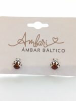 Aros Ámbar Mariquita y Plata 925 - Imagen 2