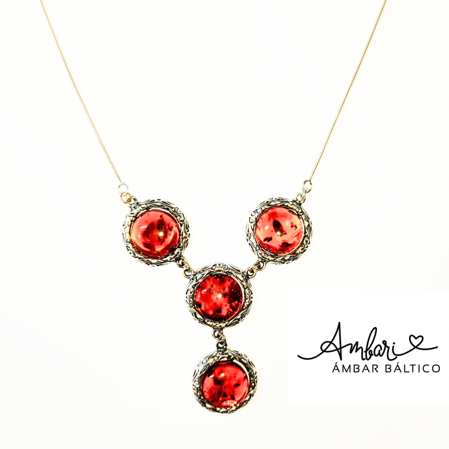 Colg Victoria Collar Victoria Ámbar y Plata 925 - Imagen 1